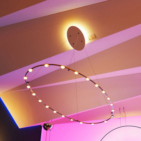 Catellani & Smith Petits Lentilles 22 LED-lampe suspendue 120 x 60 cm, anneau ovale flottant avec 22 petites LED-luminaires