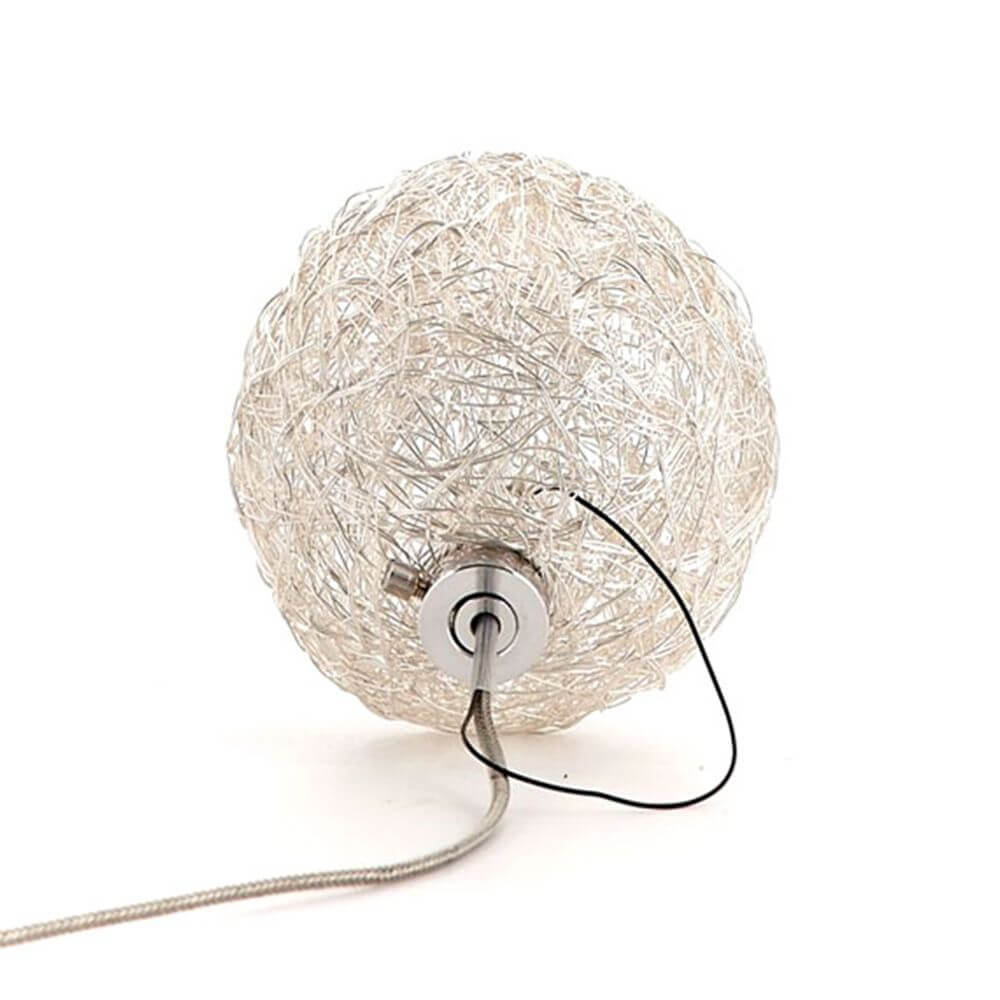 Catellani & Smith Sweet Light T Drahtkugel mit Touch-Dimmer, silberne Aluminiumdrahtleuchte.