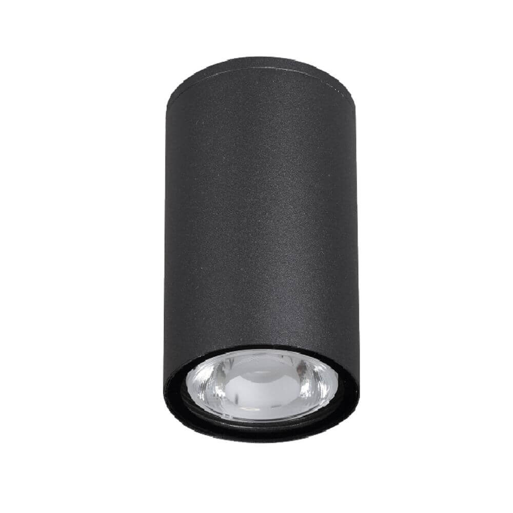 Ceci LED Außendeckenleuchte Ø 5,5cm 3000K IP65 in schwarzem Aluminium Design