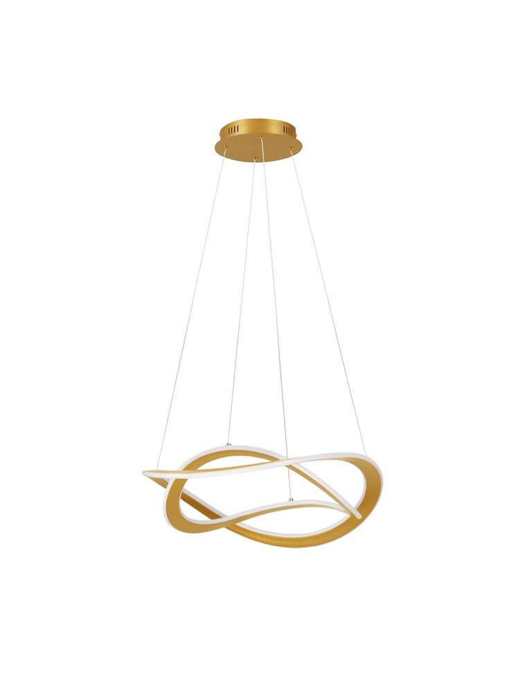 Celestia LED Pendelleuchte 2-flammig Ø 60cm 3000K mit modernem Design in Gold und Weiß.