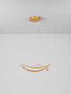 Celestia LED Pendelleuchte 2-flammig Ø 60cm 3000K in modernem Design mit goldenen und weißen Akzenten.