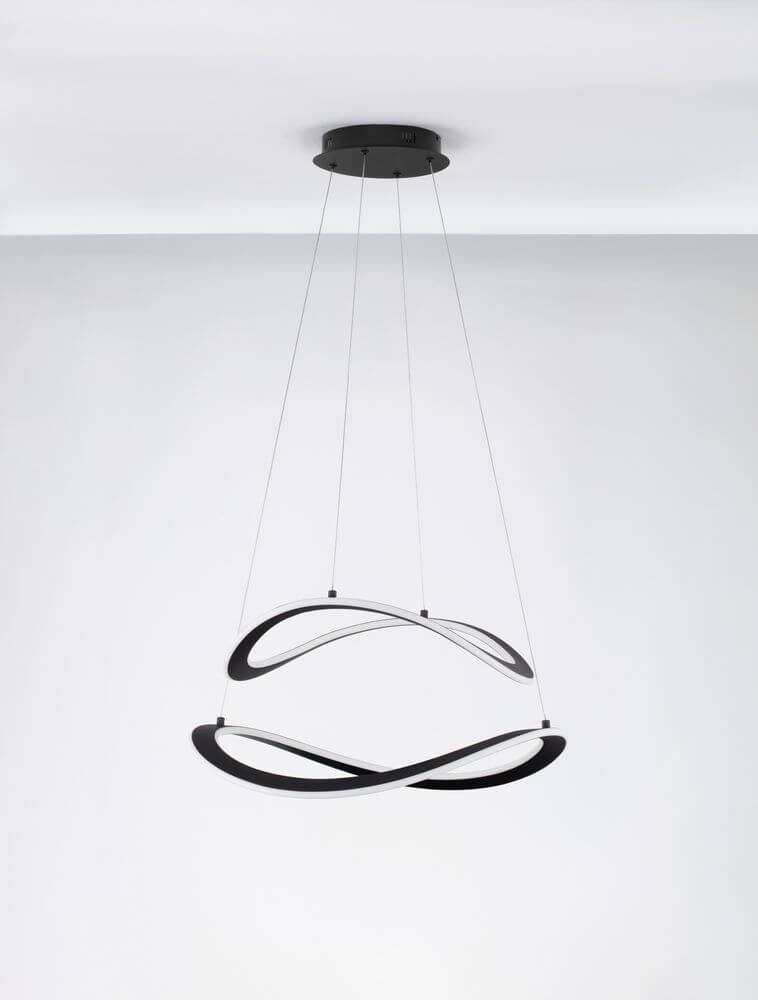 Celestia LED Pendelleuchte 2-flammig Ø 60cm 3000K in modernem Design mit eleganten Lichtmustern.