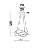 Celestia LED Pendelleuchte 2-flammig Ø 60cm 3000K technische Zeichnung mit Abmessungen.