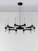 Century Pendelleuchte 20-flammig Ø 85cm Schwarz, Transparent – moderne Hängelampe mit geometrischem Design.