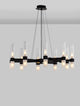 Century Pendelleuchte 20-flammig Ø 85cm Schwarz, Transparent in modernem Design mit geometrischen Formen.