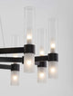Detailansicht der Century Pendelleuchte 20-flammig Ø 85cm Schwarz, Transparent mit elegantem Design.