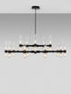 Century Pendelleuchte 30-flammig Ø 120cm Schwarz, Transparent - modernes geometrisches Design mit glamourösem Flair.
