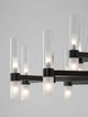 Century Pendelleuchte 30-flammig Ø 120cm Schwarz, Transparent mit modernem geometrischem Design.
