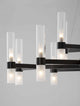 Century Pendelleuchte 30-flammig Ø 120cm Schwarz, Transparent - modernes Design mit klaren Glasteilen
