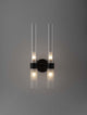 Century Wandleuchte 4-flammig Schwarz, Transparent mit elegantem Design und harmonischer Beleuchtung.