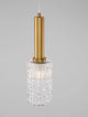 Certa Pendelleuchte Ø 12,5cm Gold mit Klarglas und goldenem Pendelarm, ideal für Art déco Interior.