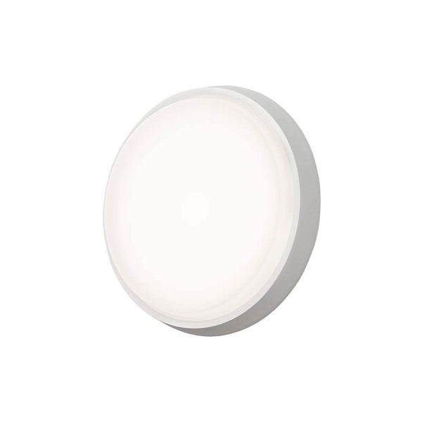 Cesena LED Außen Wand- & Deckenleuchte Rund Weiß in modernem Design für Außenbereiche.