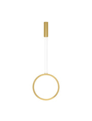 Change LED Pendelleuchte Ø 39,5cm 3000K Messing, runde Nova Luce Hängeleuchte mit elegantem Ringdesign