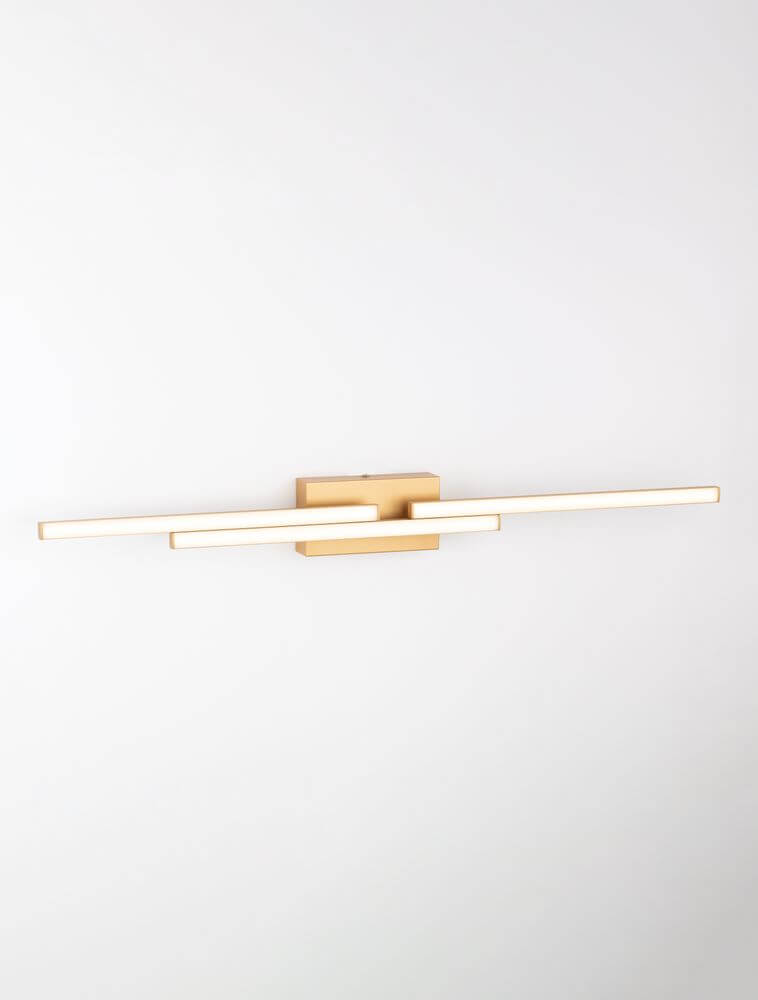 Moderne Chart LED Wandleuchte 3-flammig 3000K in mattem Gold für stilvolle Raumbeleuchtung.