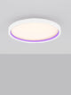 Chet LED Deckenleuchte 2-flammig 2700 5000K Weiß mit modernem Design und pinkem LED-Rand.