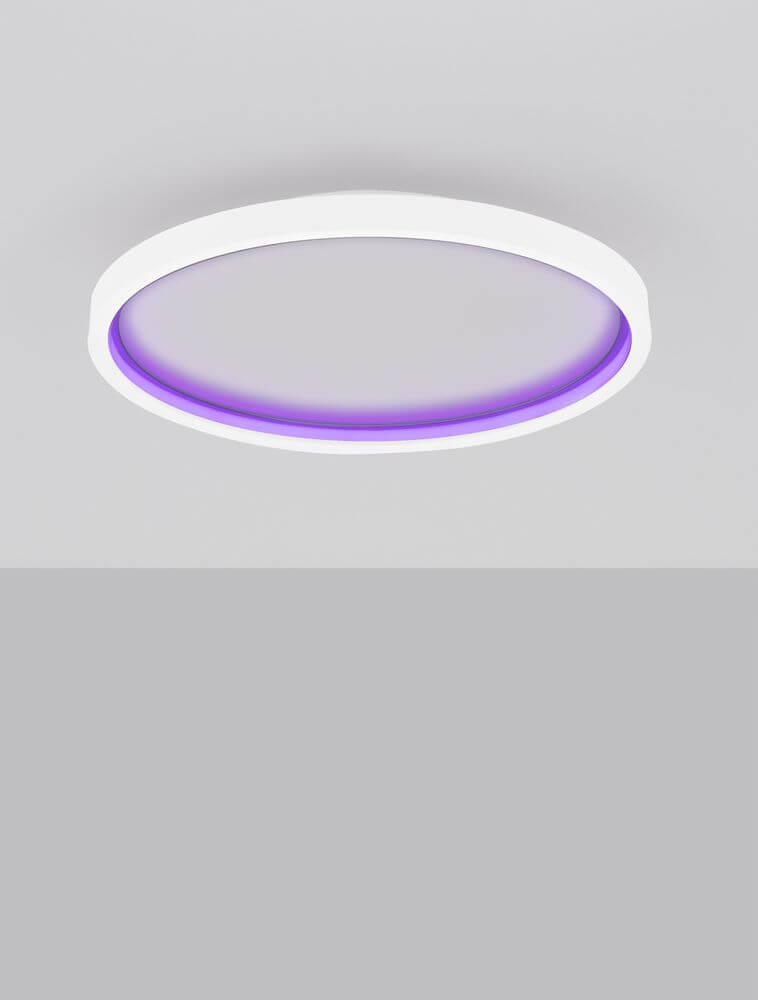 Chet LED Deckenleuchte 2-flammig 2700 5000K Weiß mit modernem Design und indirekter Beleuchtung.