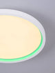 Chet LED Deckenleuchte 2-flammig 2700 5000K Weiß mit grünem Lichtakzent auf grauem Hintergrund.