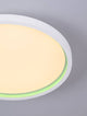 Chet LED Deckenleuchte 2-flammig 2700 5000K Weiß mit milchigem Licht und grünem Akzent.