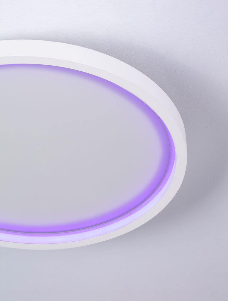 Chet LED Deckenleuchte 2-flammig 2700 5000K Weiß mit lila Akzentbeleuchtung