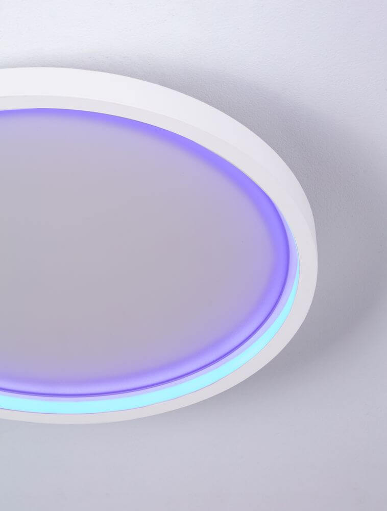 Chet LED Deckenleuchte 2-flammig 2700 5000K Weiß mit lila und blauer Akzentbeleuchtung