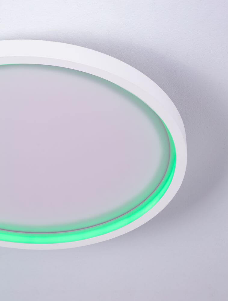 Chet LED Deckenleuchte 2-flammig 2700 5000K Weiß mit grünem Lichtakzent