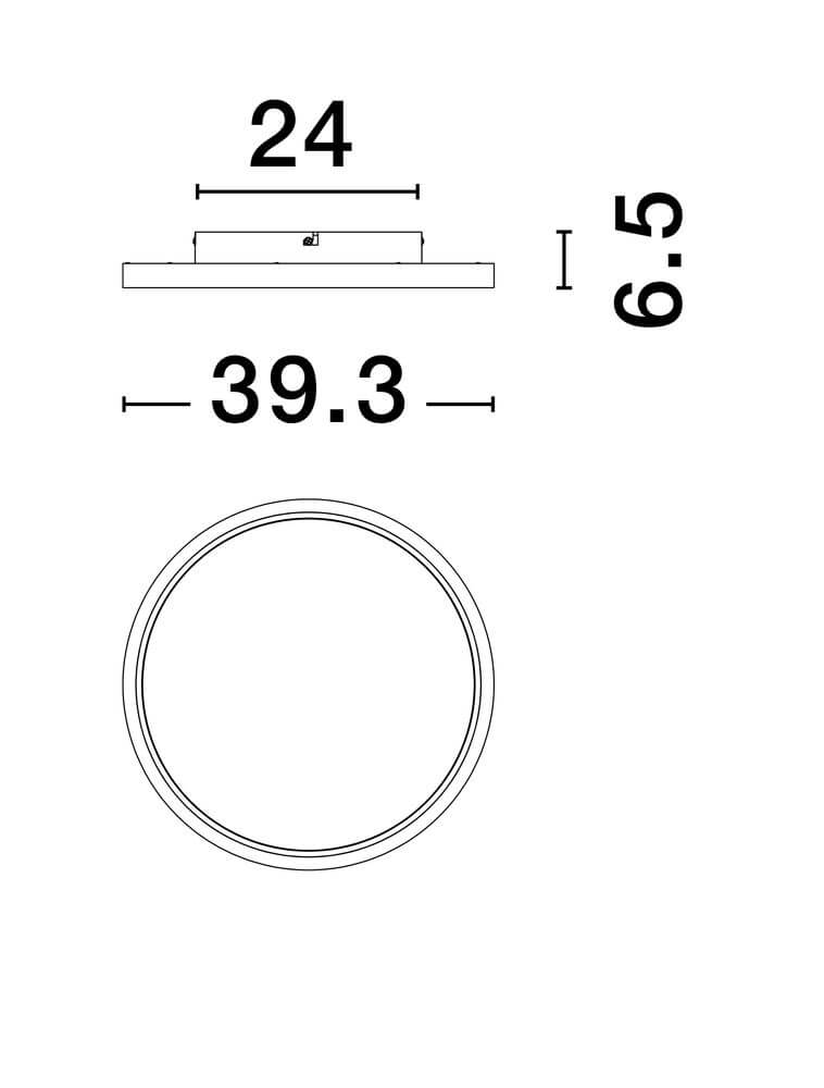 Chet LED Deckenleuchte 2-flammig 2700 5000K Weiß technische Zeichnung mit Abmessungen
