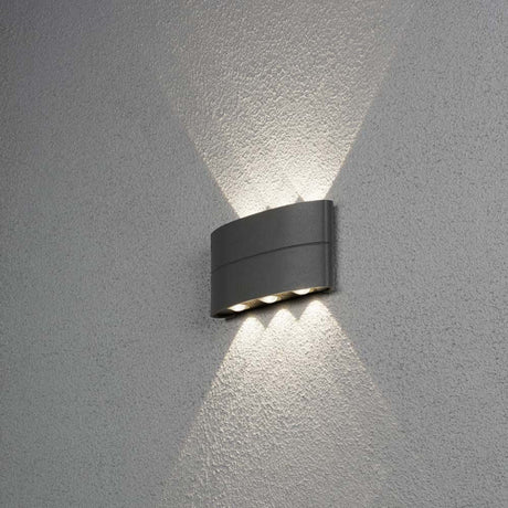 Chieri LED Udendørs væglampe af aluminium i antracit, stilren vægbelysning til udendørsarealer.