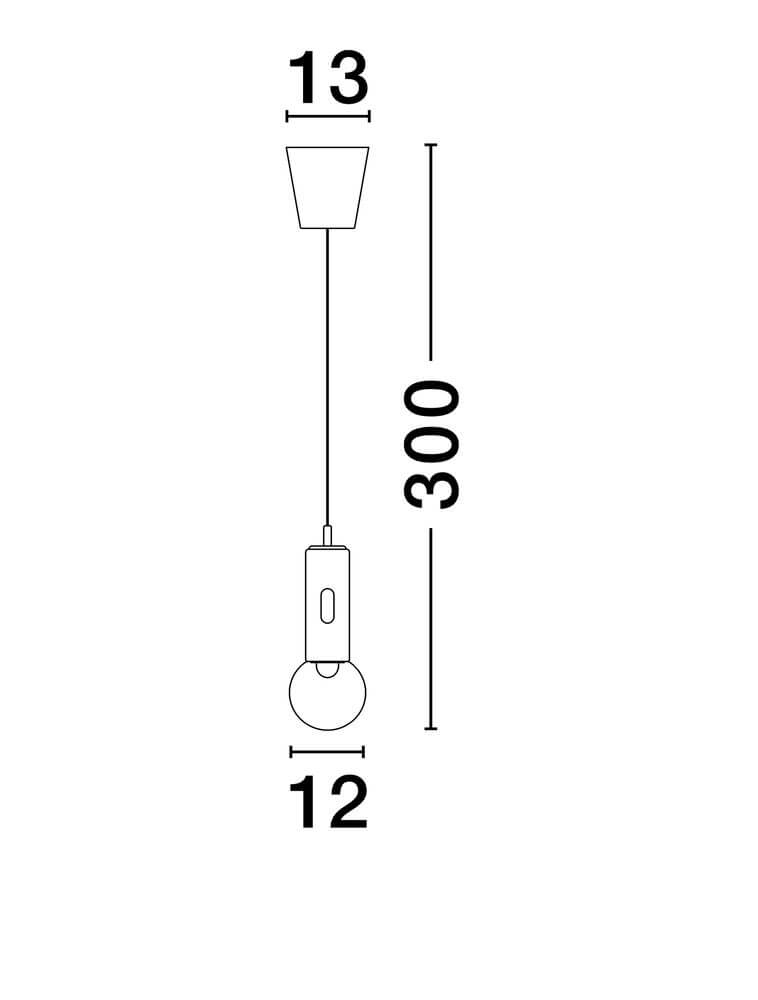 Chronos LED Pendelleuchte 3000K Maßzeichnung mit technischen Details und Abmessungen der Leuchte.