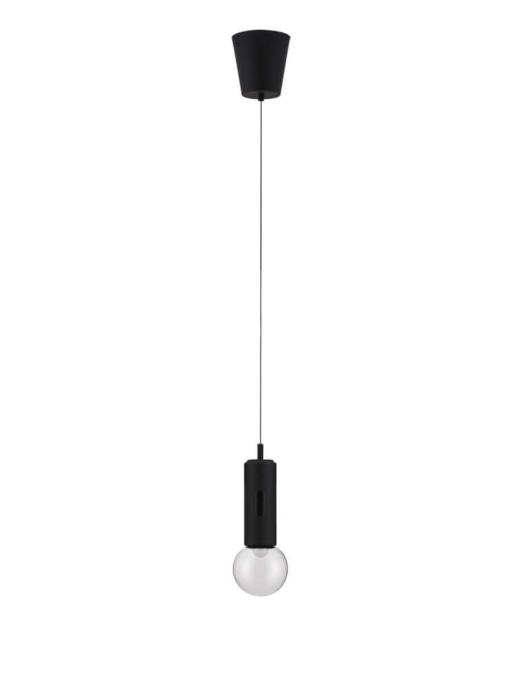 Chronos LED Pendelleuchte 3000K in modernem Design mit schwarzem Stahl und Aluminium.