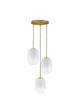Chrysi Pendelleuchte 3-flammig Ø 43cm Gold, Weiß mit mattem Opalglas und modernem Design.