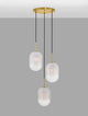 Chrysi Pendelleuchte 3-flammig Ø 43cm Gold, Weiß mit mattem Opalglas und elegantem Design.