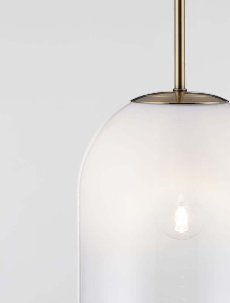 Chrysi Pendelleuchte Gold, Weiß - wunderschöne Details der Pendelleuchte mit mundgeblasenem Glas.