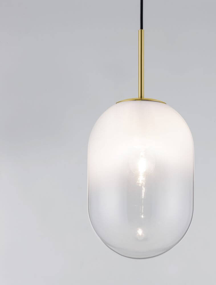 Chrysi Pendelleuchte Gold, Weiß mit mundgeblasenem Glas und elegantes Design von Nova Luce.