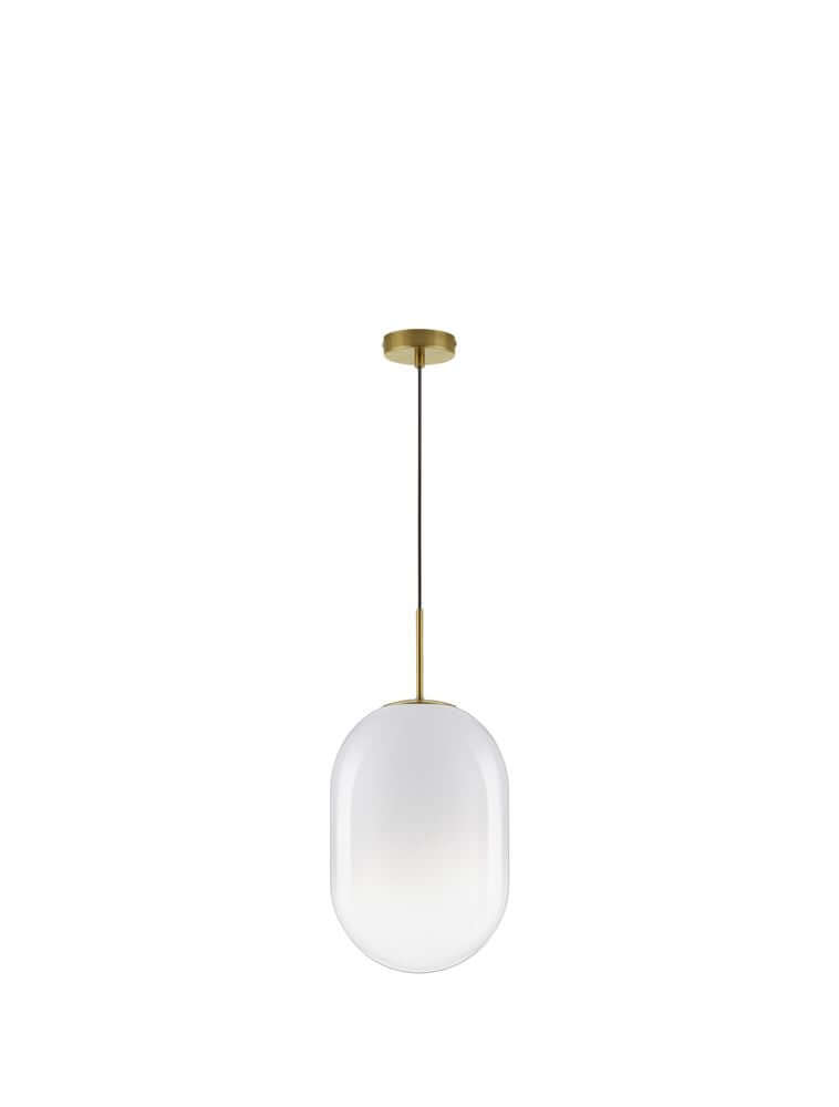 Chrysi Pendelleuchte Gold, Weiß - elegante Pendelleuchte mit mundgeblasenem Glas und hochwertiger Verarbeitung.