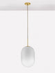 Chrysi Pendelleuchte Gold, Weiß – elegante Deckenlampe mit mundgeblasenem Glas und goldfarbener Aufhängung.