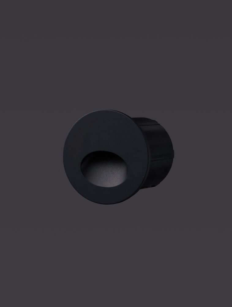 Circe LED Außenwandeinbauleuchte Lichtauslass Rund 3000K IP54 in schwarz, modernes Design für Außenbereiche.