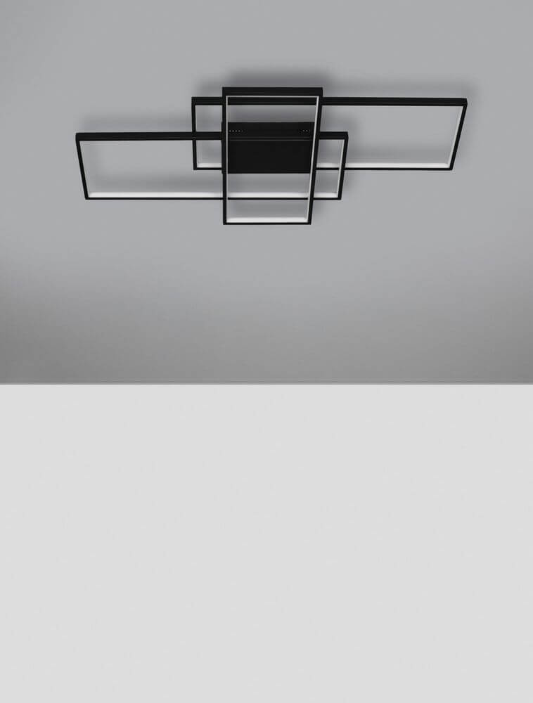 Clea LED Deckenleuchte 100cm 3-flammig 2700, 5000K in modernem Design und stufenloser Helligkeitsregulierung.