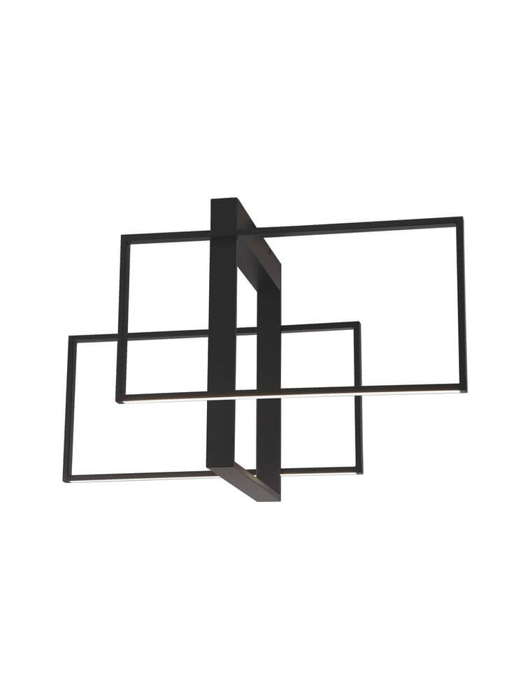 Clea LED Deckenleuchte 70cm 2-flammig 3000K in modernem Design mit geometrischen Formen.