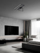 Clea LED Deckenleuchte 92cm 3-flammig 3000K im modernen Wohnraum mit Fernseher.