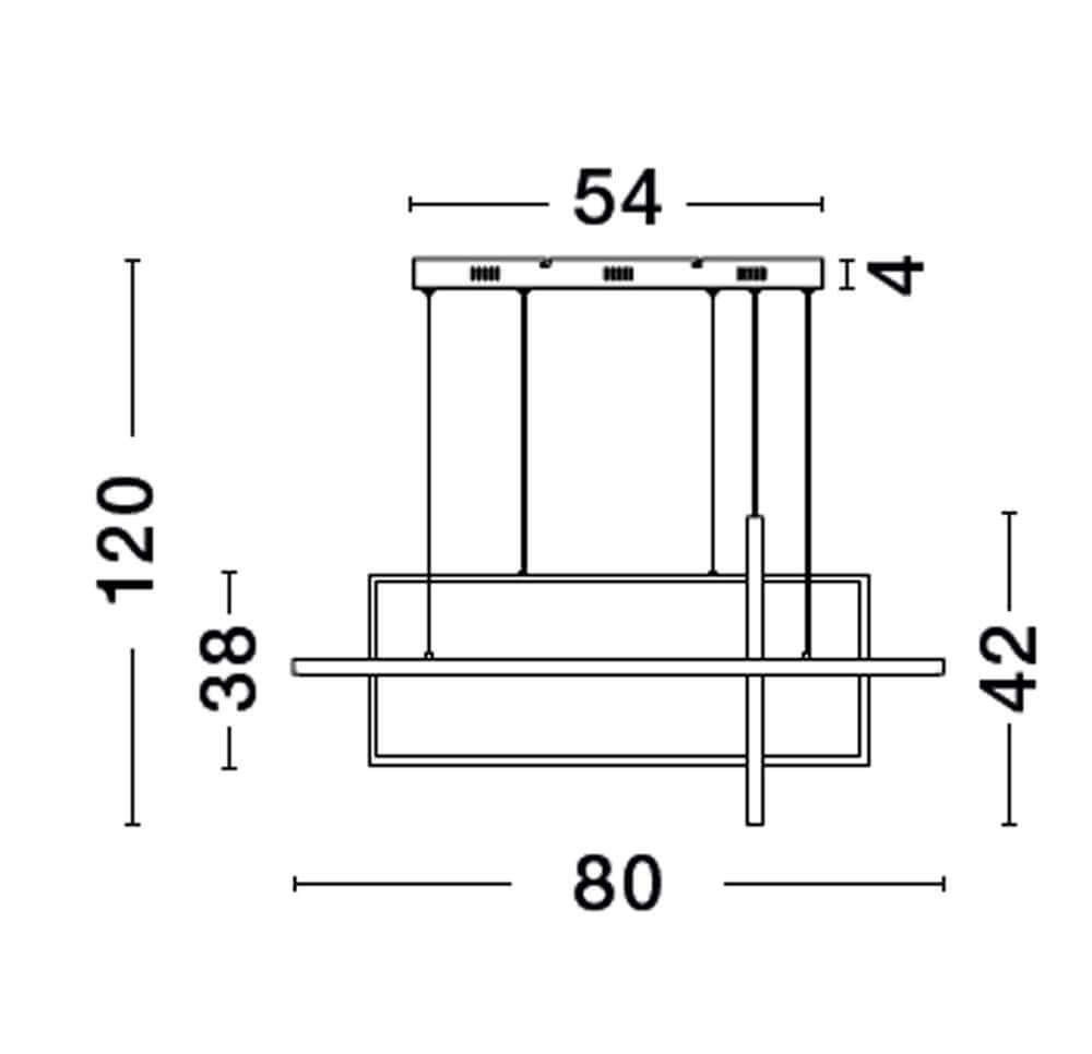 Clea LED Pendelleuchte 2700 3500 5000K Schwarz technische Zeichnung und Abmessungen