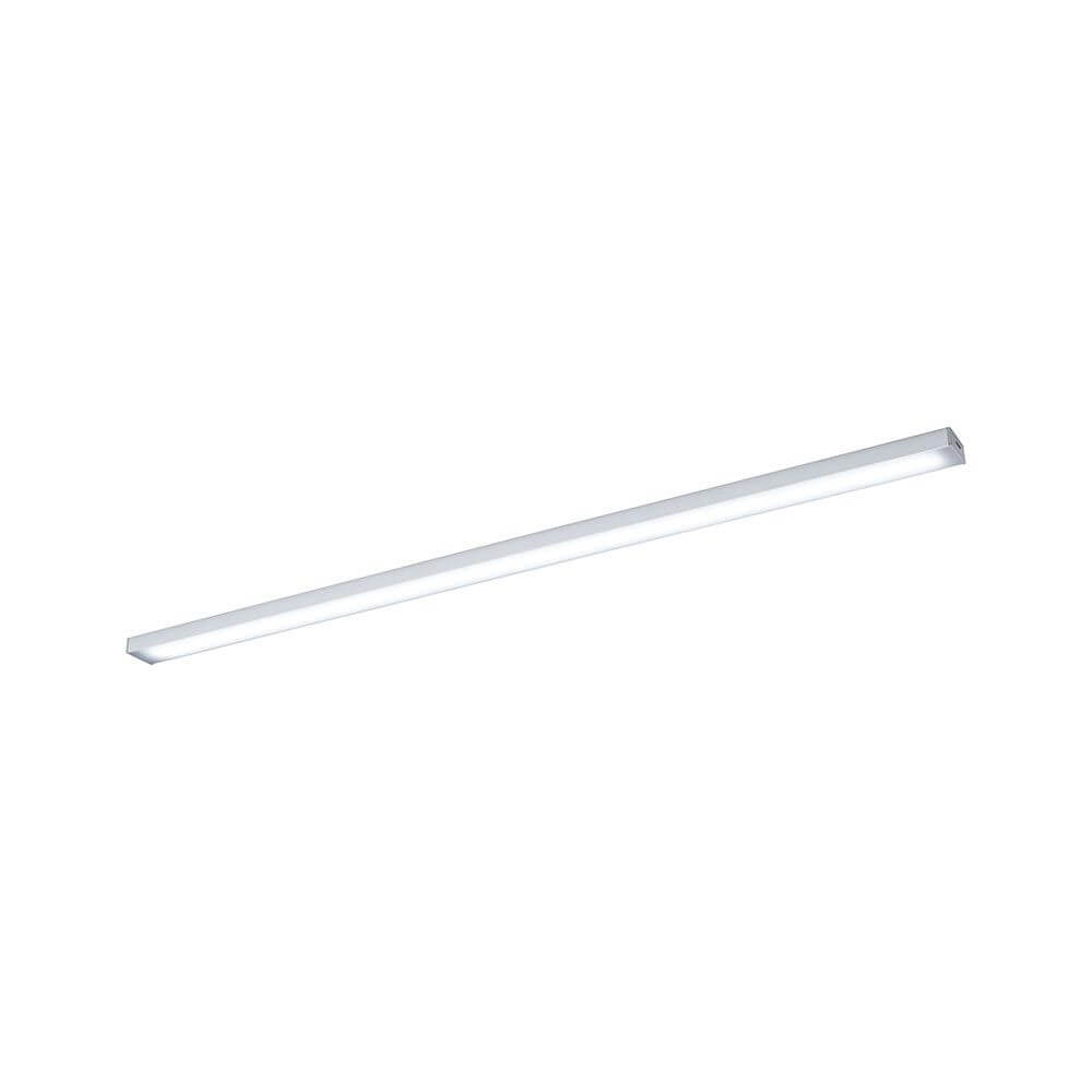 Clever LED Küchenlampe Barre 55cm Weiß, Chrom-Matt unter dem Oberschrank montiert.