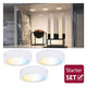 Clever LED Spot Disc Weiß 12W Weiß-Matt Starter Set mit drei LED-Spots in weiß-matt, ideal für individuelle Möbelbeleuchtung.