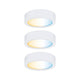 Clever LED Spot Disc Weiß 12W Weiß-Matt - Set aus drei runden LED-Spots in Weiß mit verschiedenen Farbtönen.