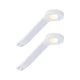 Clever LED Spot Mike Weiß 12W Weiß-Matt, zwei weiße Lampen mit variabler Lichtfarbe und modernem Design.