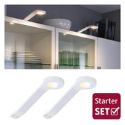 Clever LED Spot Mike White 12W White-Matt Starter Set with two lights in a modern, elegant design.