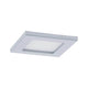 Clever LED Spot Pola CCT Weiß, Chrom-Matt - quadratischer Einbaustrahler mit matt verchromtem Finish.