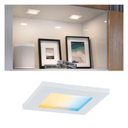 Clever LED Spot Pola White-Matt installed in the cabinet with two different cable connections.