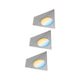 Clever LED Spot Trigo Weiß 12W Nickel-Gebürstet, Dreier-Set mit modernem Design und verschiedener Lichtfarbe.