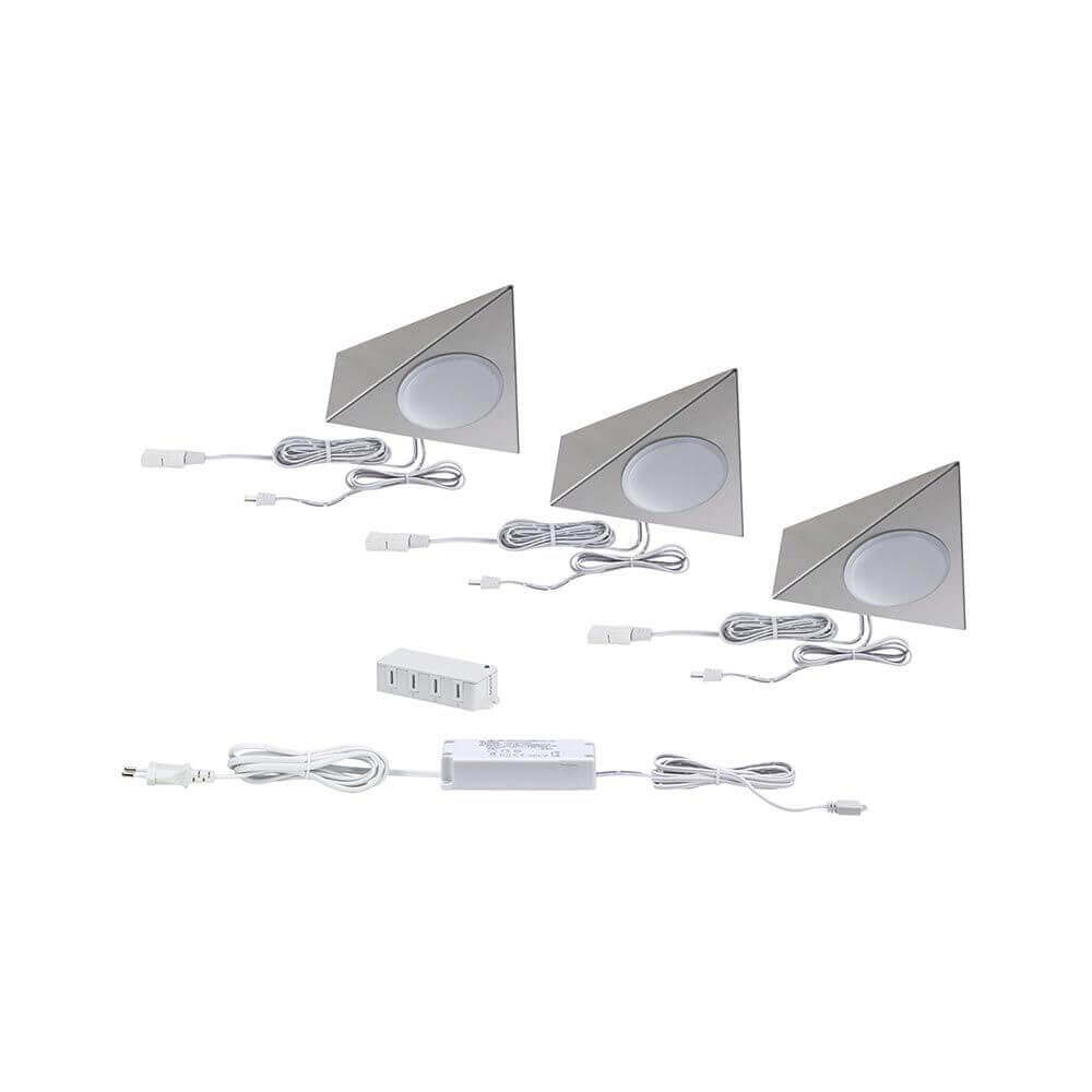 Clever LED Spot Trigo Weiß 12W Nickel-Gebürstet