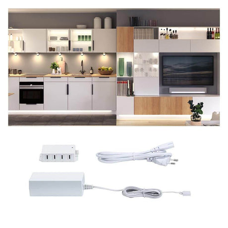 Clever Transformer 230V-12V 36W White for custom furniture lighting and easy installation.
